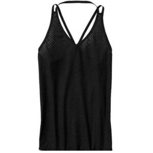 Athleta Limitless Laser Cut Black Tank.